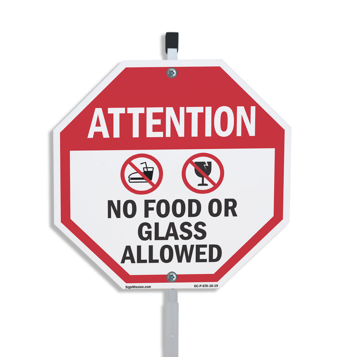 Attention No Food or Glass Allowed