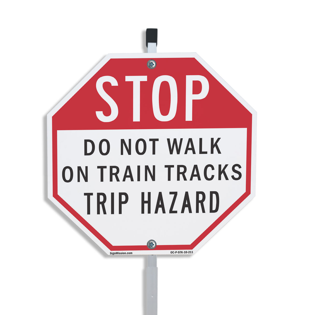 Stop Do Not Walk on Train Tracks Trip Hazard