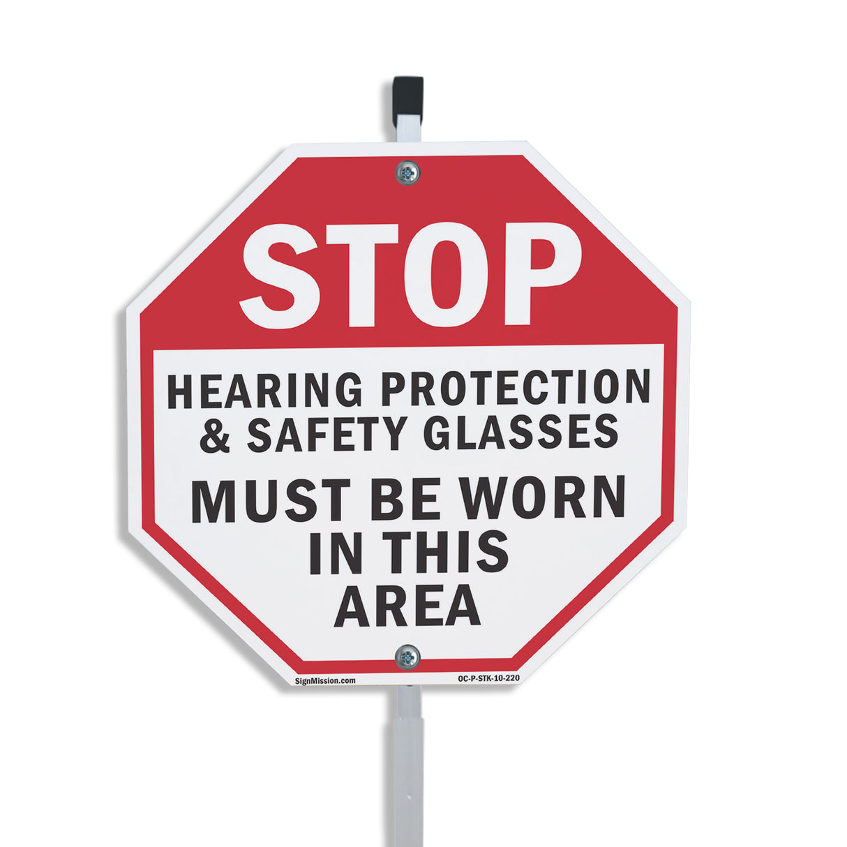 Stop Hearing Protection & Safety Glasses Must Be Worn in This Area