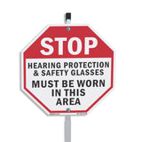 Stop Hearing Protection & Safety Glasses Must Be Worn in This Area