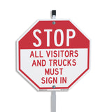 Stop All Visitors and Trucks Must Sign In