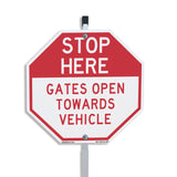 Stop Here Gates Open Towards Vehicle