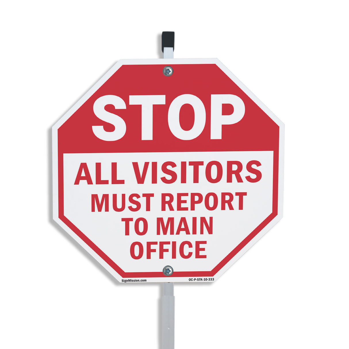 Stop All Visitors Must Report Το Main Office