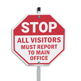 Stop All Visitors Must Report Το Main Office