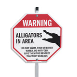 Warning Alligators in Area Do Not Swim Fish or Enter Water. Do Not Feed. Give Them the Respect That They Deserve