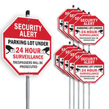 Security Alert Parking Lot Under 24 Hour Surveillance Trespassers Will Be Prosecuted