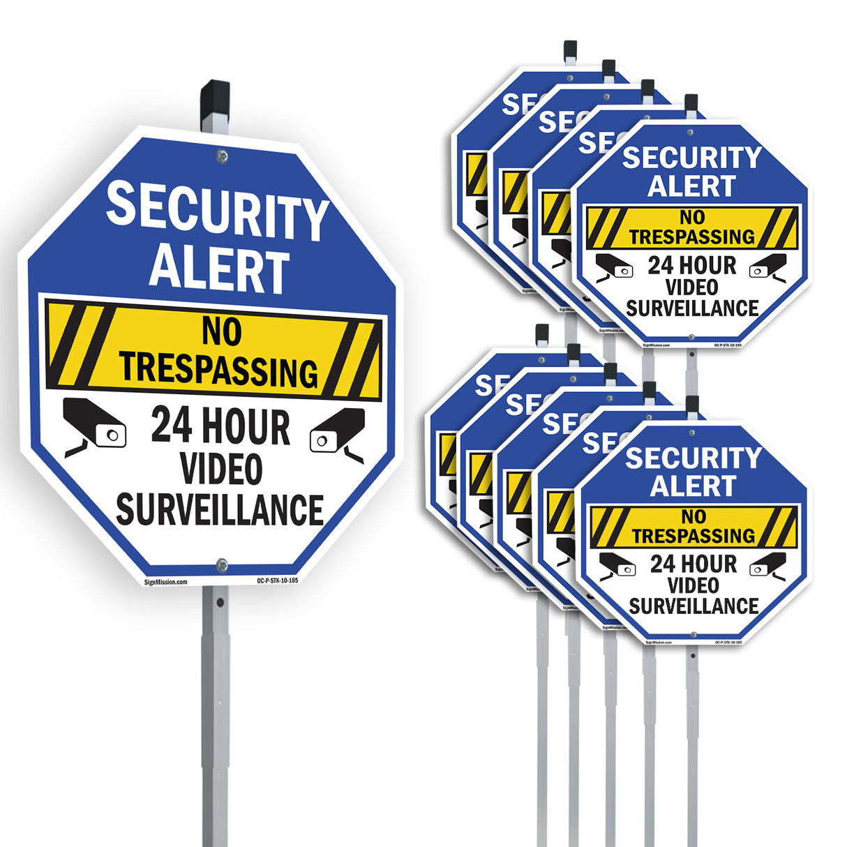 Security Alert No Trespassing 24 Hour Video Surveillance