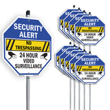 Security Alert No Trespassing 24 Hour Video Surveillance