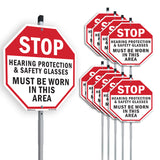 Stop Hearing Protection & Safety Glasses Must Be Worn in This Area
