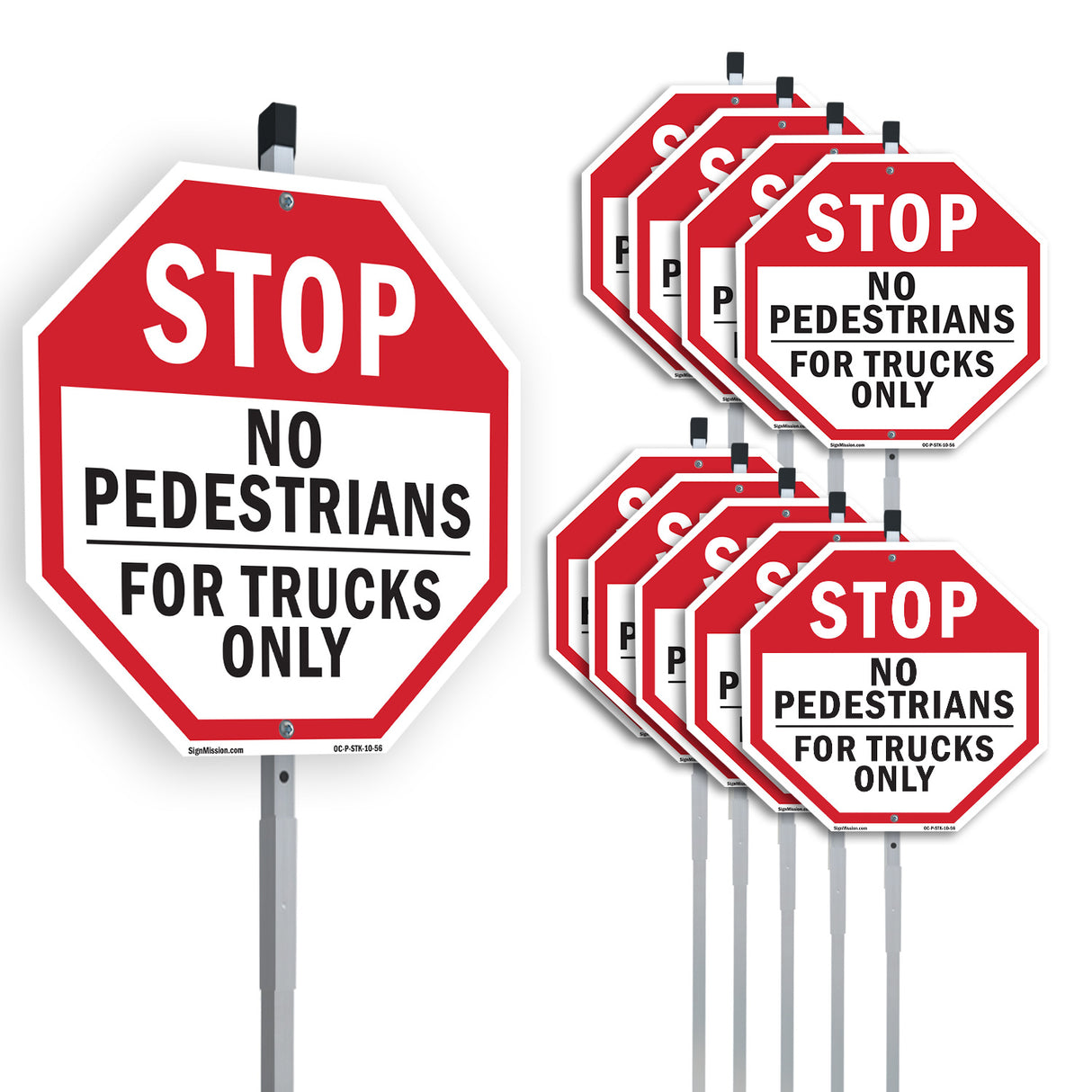 Stop No Pedestrians for Trucks Only