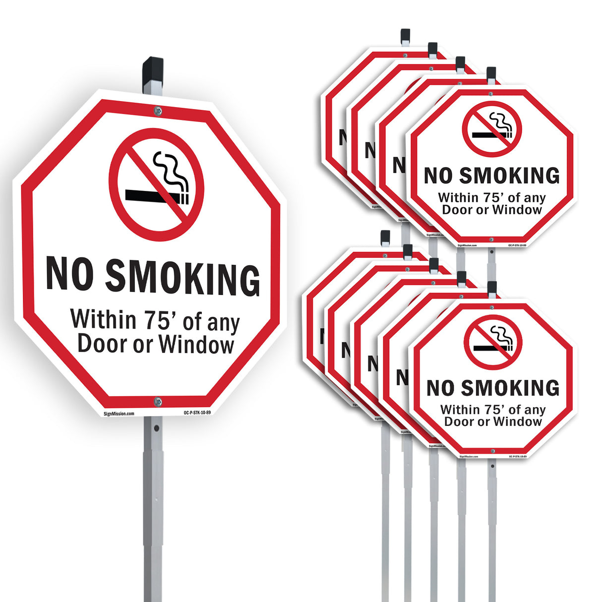 No Smoking Within 75' Of Any Door or Window