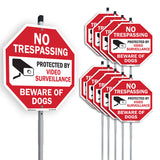 No Trespassing Protected by Video Surveillance Beware of Dogs