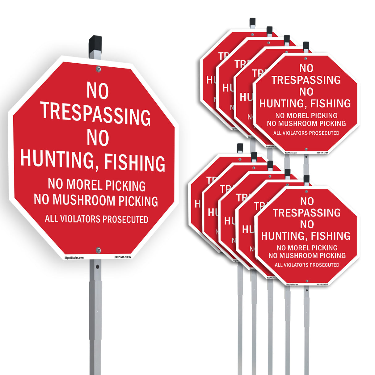 No Trespassing No Hunting Fishing No Morel Picking No Mushroom Picking All Violators Prosecuted