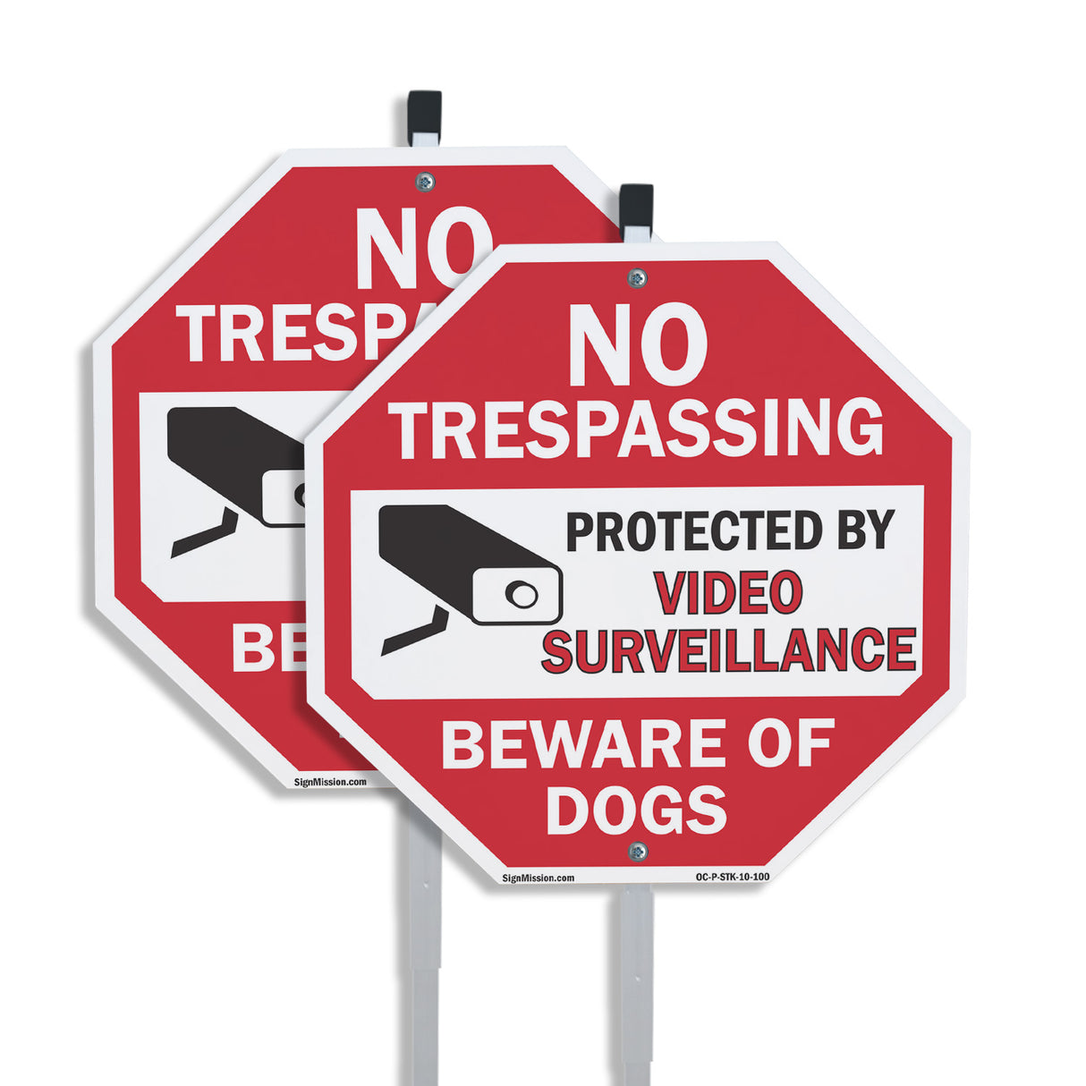 No Trespassing Protected by Video Surveillance Beware of Dogs