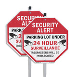 Security Alert Parking Lot Under 24 Hour Surveillance Trespassers Will Be Prosecuted