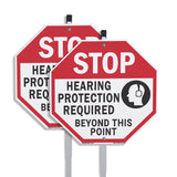 Stop Hearing Protection Required Beyond This Point