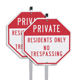 Private Residents Only No Trespassing