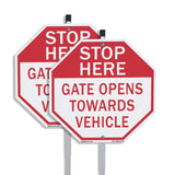 Stop Here Gate Opens Towards Vehicle