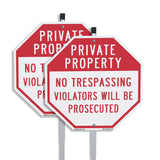 Private Property No Trespassing Violators Will Be Prosecuted