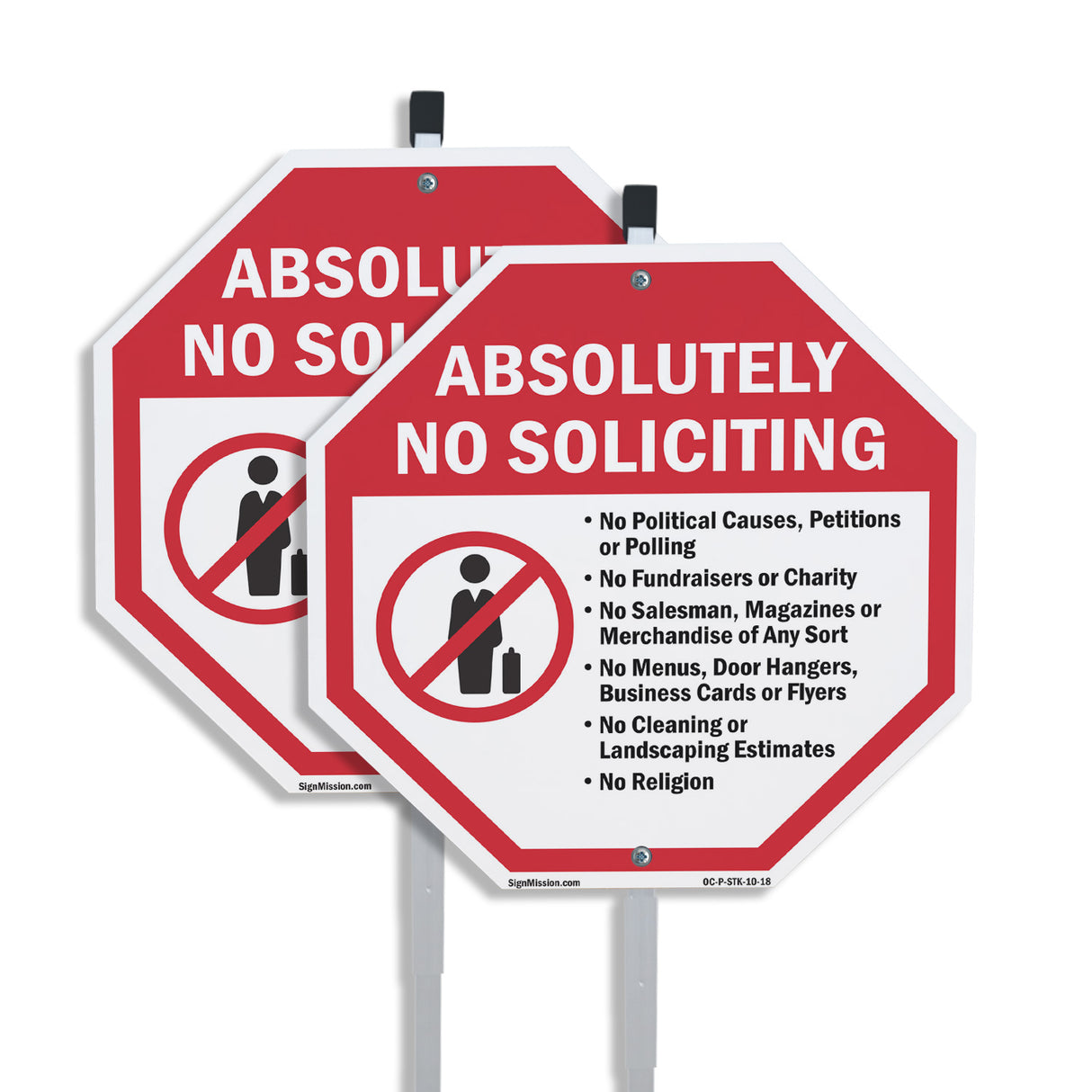 Absolutely No Soliciting No Political Causes Petitions or Polling