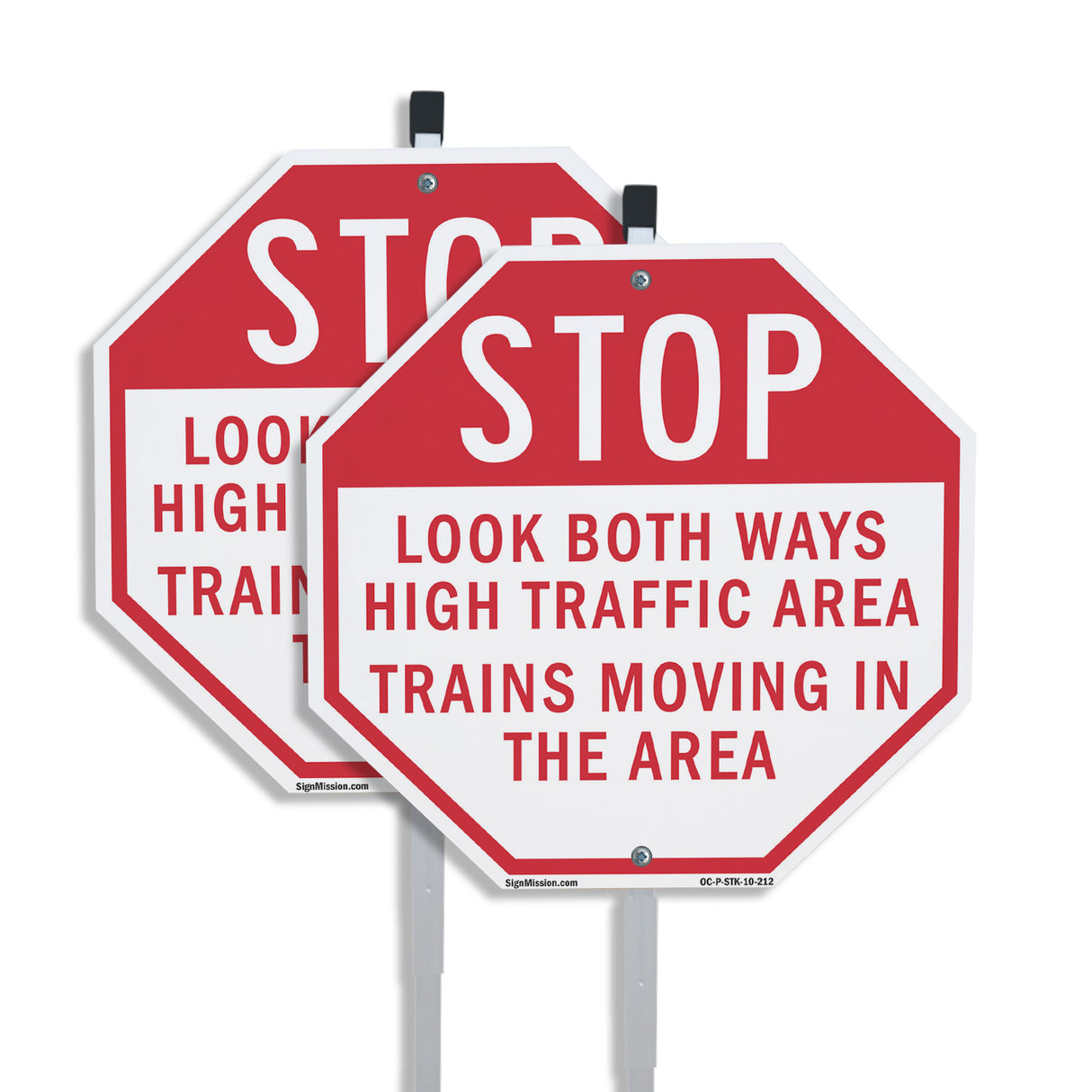 Stop Look Both Ways High Traffic Area Trains Moving in The Area