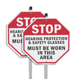 Stop Hearing Protection & Safety Glasses Must Be Worn in This Area