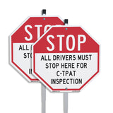 Stop All Drivers Must Stop Here For С-трат Inspection