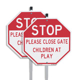 Stop Please Close Gate Children at Play