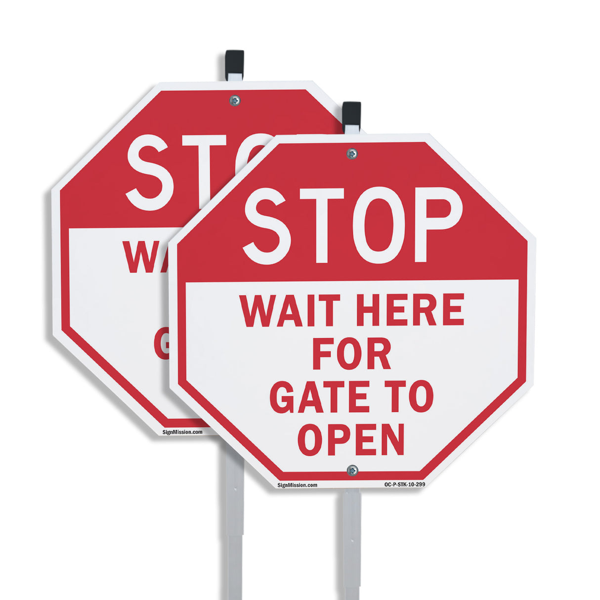 Stop Wait Here for Gate to Open