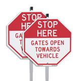 Stop Here Gates Open Towards Vehicle