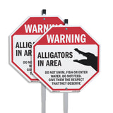 Warning Alligators in Area Do Not Swim Fish or Enter Water. Do Not Feed. Give Them the Respect That They Deserve