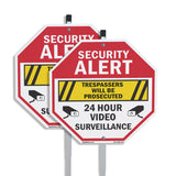 Security Alert Trespassers Will Be Prosecuted 24 Hour Video Surveillance