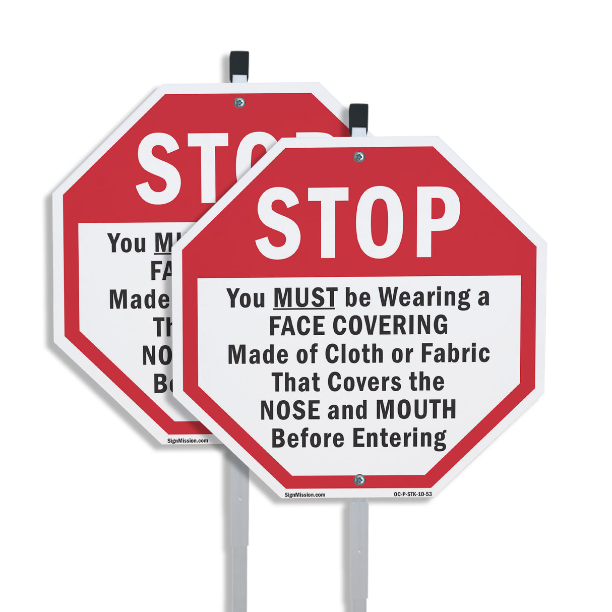 Stop You Must Be Wearing a Face Covering Made of Cloth or Fabric That Covers the Nose and Mouth Before Entering