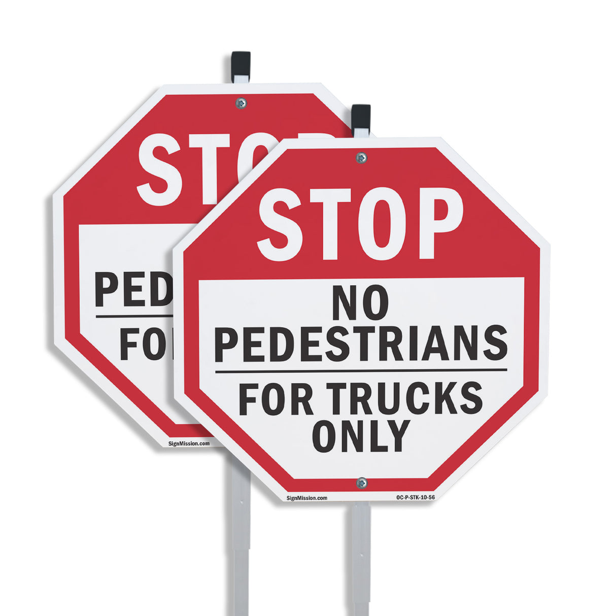 Stop No Pedestrians for Trucks Only