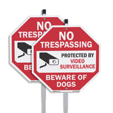 No Trespassing Protected by Video Surveillance Beware of Dogs