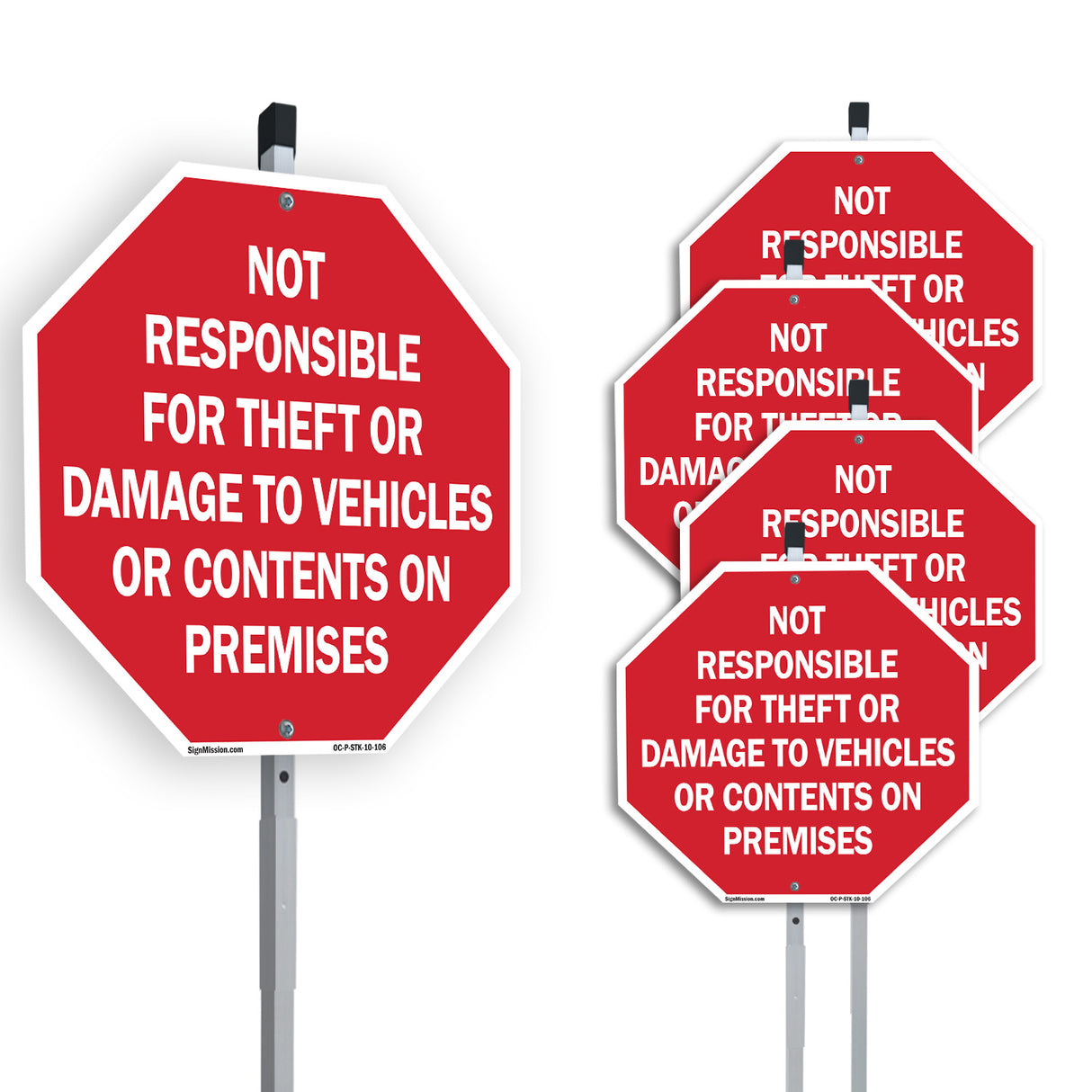Not Responsible for Theft or Damage to Vehicles or Contents on Premises
