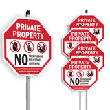 Private Property No Trespassing Soliciting Loitering All Offenders Will Be Prosecuted to The Full Extent of The Law
