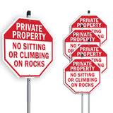 Private Property No Sitting or Climbing on Rocks