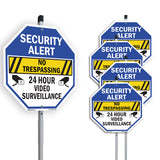Security Alert No Trespassing 24 Hour Video Surveillance