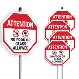 Attention No Food or Glass Allowed