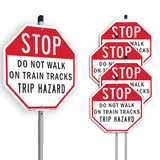 Stop Do Not Walk on Train Tracks Trip Hazard