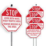 Stop Look Both Ways High Traffic Area Trains Moving in The Area