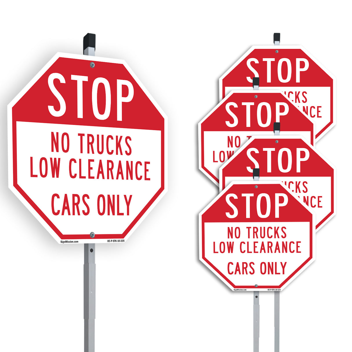 Stop No Trucks Low Clearance Cars Only
