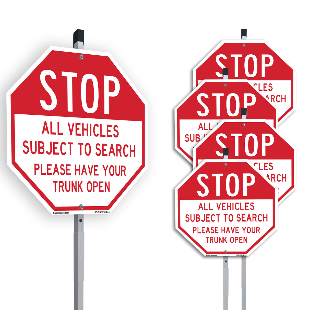 Stop All Vehicles Subject to Search Please Have Your Trunk Open