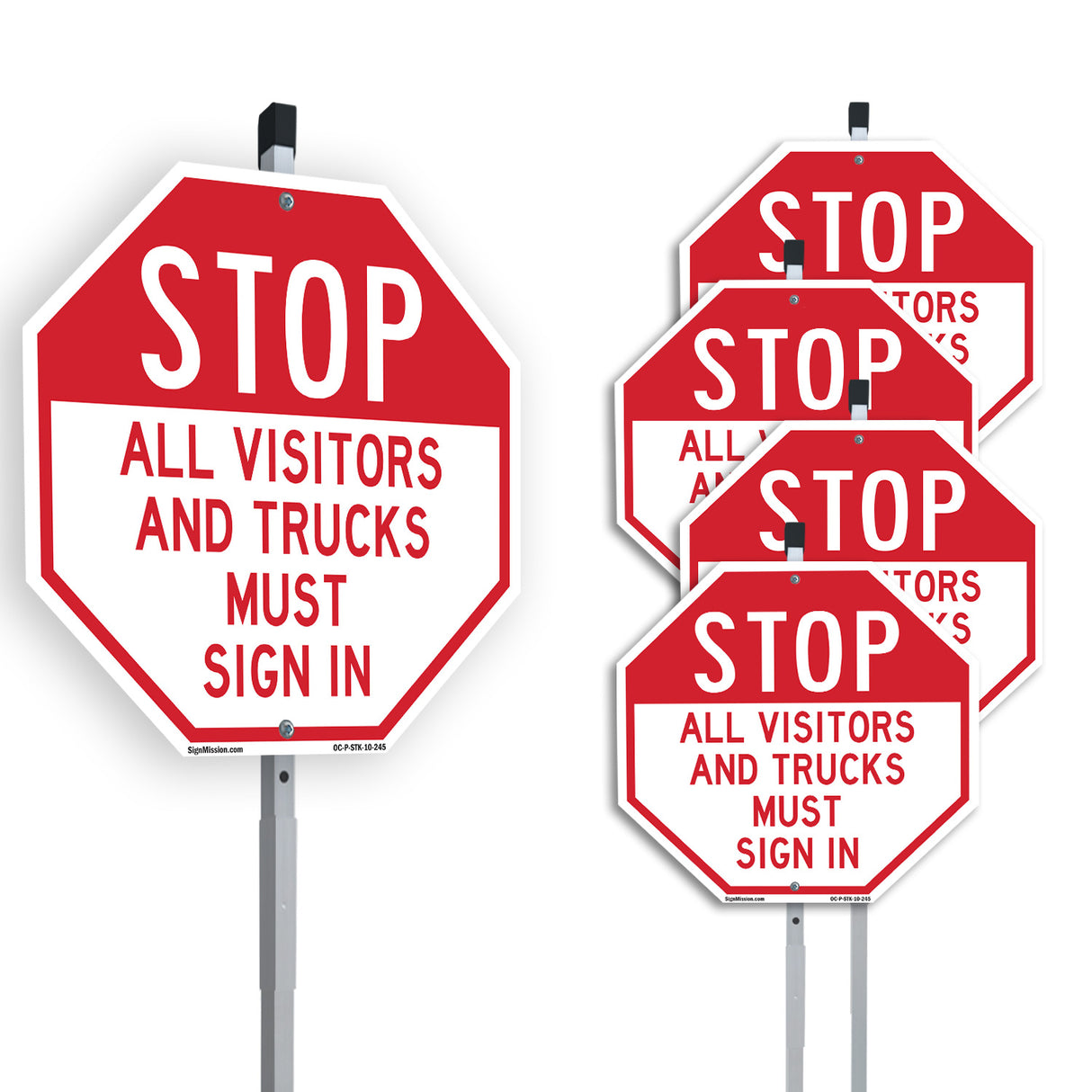 Stop All Visitors and Trucks Must Sign In