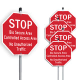 Stop Bio Secure Area Controlled Access Area No Unauthorized Traffic