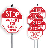 Stop Wait Here for Gate to Open
