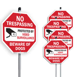 No Trespassing Protected by Video Surveillance Beware of Dogs