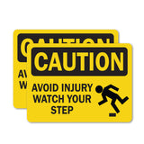 Avoid Injury Watch Your Step with Graphic