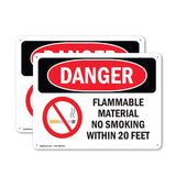 Flammable Material No Smoking Within 20 Feet